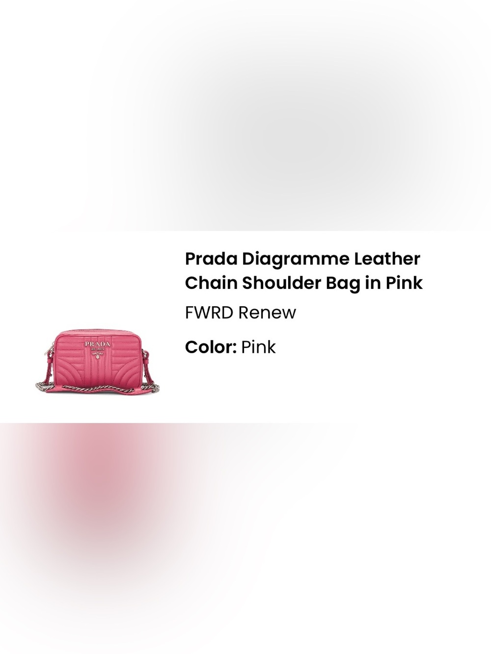 Prada Pink Quilted Leather Crossbody Camera Bag with Silver Chain - Picture 2 of 2